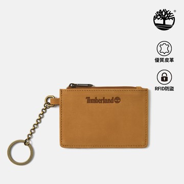 Timberland 中性小麥色皮革卡片夾鑰匙圈|A5Q85231