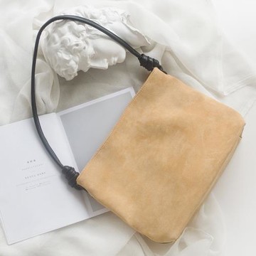 氧氣種子2025夏季新款 ins日韓休閑撞色麂皮托特包單肩大容量女包