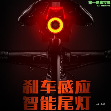 快速出貨 【可刷卡】洛克兄弟自行車尾燈智能感應剎車燈騎行裝備山地車公路車夜騎尾燈