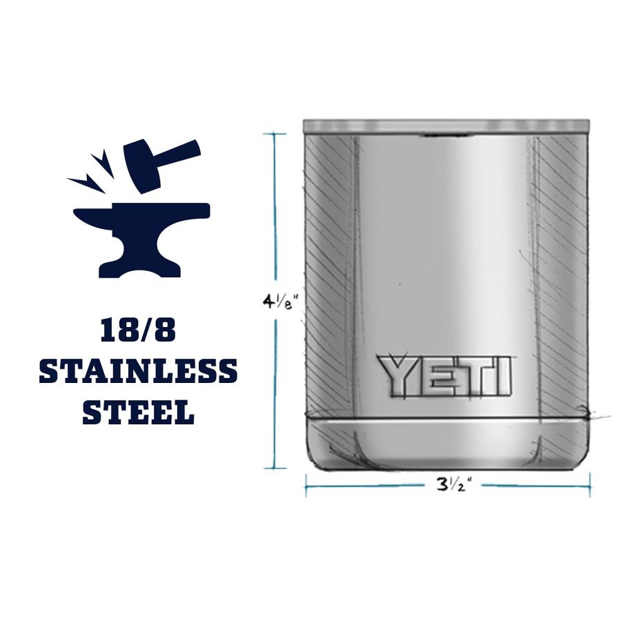 YETI Rambler 10オンス ローボール マグスライダー蓋付き 真空断熱 ステンレス製、シャープテイルトープ