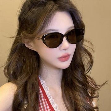 55127新款尼龍偏光太陽鏡女日韓貓眼形墨鏡高級感防紫外線遮陽鏡