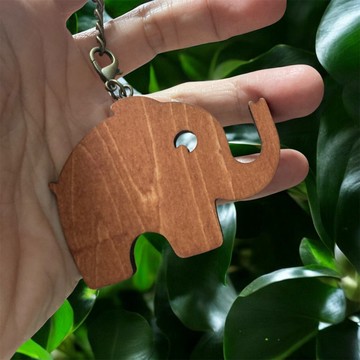 手工木作創意鑰匙圈 / 手機架  大象