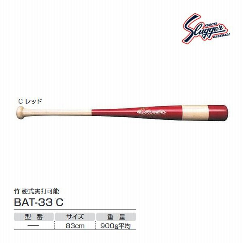 クボタスラッガー トレーニング用バット 竹 硬式実打可能 レッド BAT
