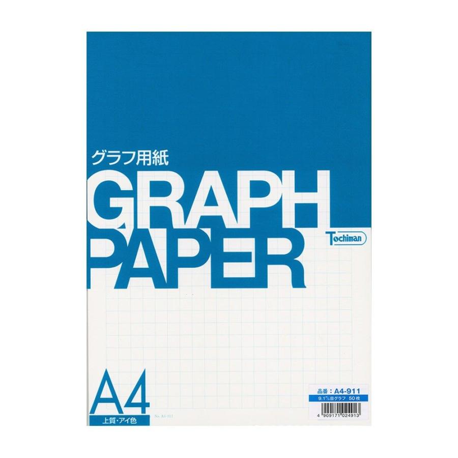 SAKAEテクニカルペーパー グラフ用紙 A4 9.1mm方眼 上質紙 アイ色 A4-911