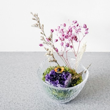UDlab｜療癒能量水晶花園組 烏拉圭原礦紫水晶 天然水晶 橄欖石 黃水晶 礦石 水晶簇 新年開運 CB-S01088
