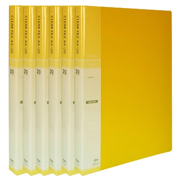 MiDAS HYUNPOONG 可加頁A4事務檔案夾 20頁  黃色  6本