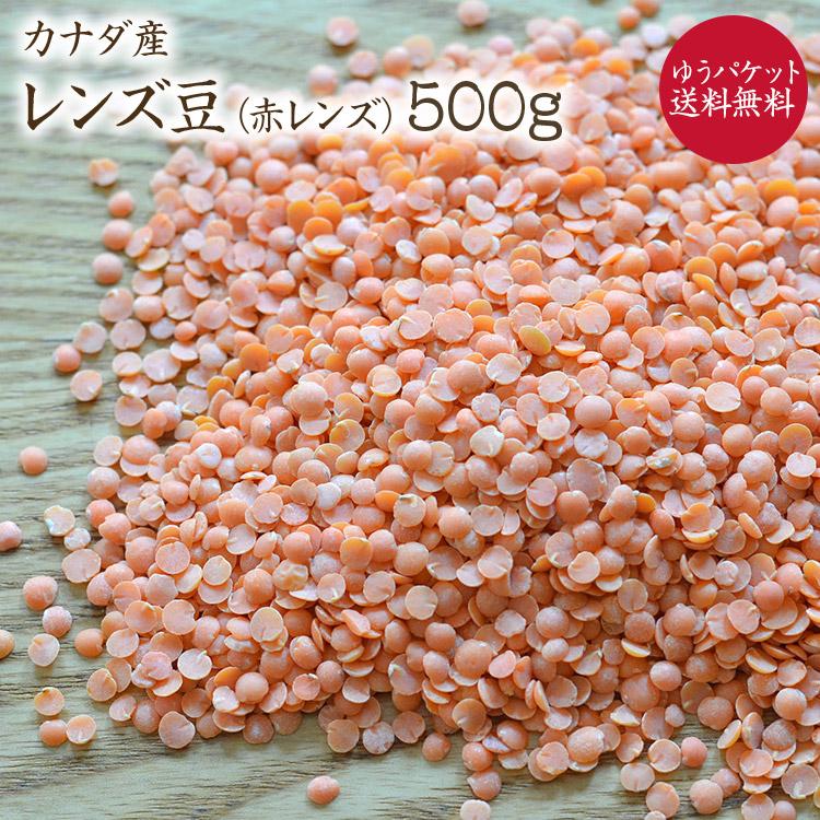 レッドレンズ 500g カナダ産 レンズ豆 （赤レンズ） 皮なしレンズ豆