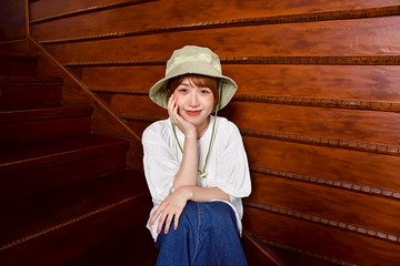 老屋鐵窗花刺繡漁夫帽 油果綠