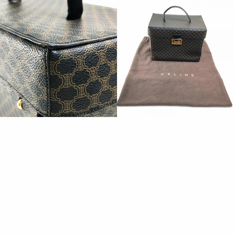 CELINE セリーヌ ロゴ 馬車金具 マカダム ハンドバッグ メイクボックス 