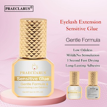 Praeclarus 敏感睫毛膠 1s 快乾溫和配方無刺激異味長效抗敏感強力膠睫毛膠