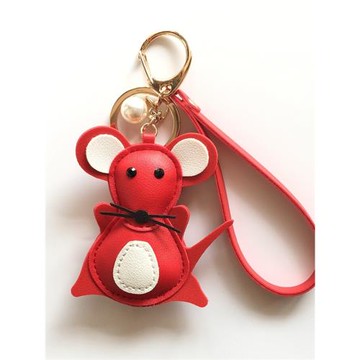 網紅鼠年創意生肖小老鼠吉祥物鑰匙扣情侶女包包掛件汽車掛飾禮物