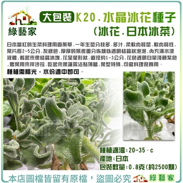 【綠藝家】大包裝K20.水晶冰花種子(冰花.日本冰菜)0.8克(約2500顆)