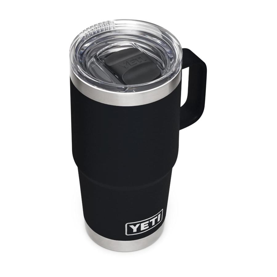 YETI Rambler 20オンス トラベルマグ ストロングホールド蓋付き 真空断熱 ステンレス製、ブラック