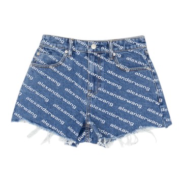 alexanderwang bite Logo藍色復古牛仔短褲