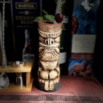外貿TIKI雞尾酒杯夏威夷創意陶瓷杯提基杯浮雕圖騰杯鬼臉杯