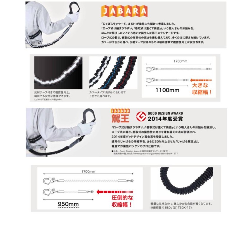 khジャバラランヤード超軽量 （墜落制止用器具 適合品 KH 基陽