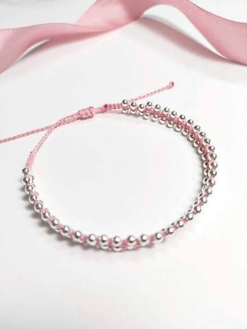 芭蕾舞伶 粉紅編織手環 桃花降臨