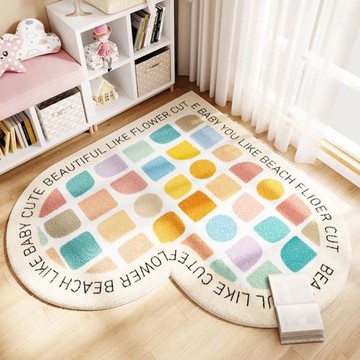愛心形狀仿羊絨客廳地毯浴室蹭腳墊吸水防滑墊子讀書角書房爬行墊