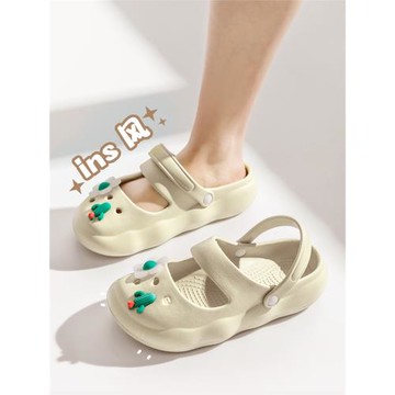 洞洞鞋女夏季包頭可愛外穿百搭學生厚底踩屎感花園防滑沙灘涼拖鞋