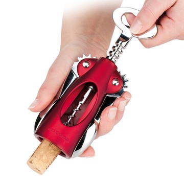 《TESCOMA》Uno省力螺旋開酒器-紅-- 紅酒白酒 開瓶器