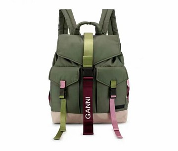 GANNI  正品 高端時尚經典女士後背包女生包包精品流行女包手提包 側背包 綠色 黑色