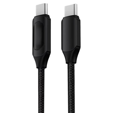 小麥購物 L1370 Type-C系列 Type-C-Type-C 數顯120W快充數據線  1個  1m  黑色