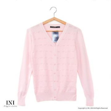【INI】清新溫柔、好穿百搭針織外套．粉色