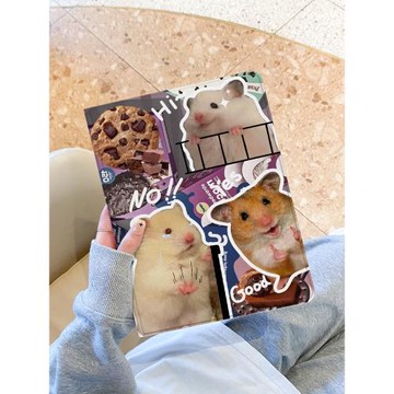 適用于ipad保護套ipad9殼呆萌倉鼠蘋果air5第十代平板2022新款pro11帶筆槽10.2硅膠全包mini6防摔ari4書本式