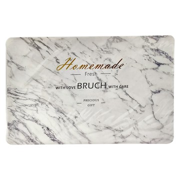 iINDOORS 防水隔熱餐桌墊 圓滑邊角安全不割手 易清洗不易發霉  45x30cm  大理石 白色 + 灰色  1個