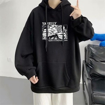 臺灣出貨 中性款 長袖套頭帽踢 日常印花 百搭日常款 尺寸M-8XL 休閒日常穿搭 情侶出遊搭配 圖案上衣推薦連帽上衣