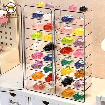 【限時特價】多層透明手辦展示櫃 防塵亞克力收納盒 模型玩具陳列櫃夜光海龜展示盒 烏龜萌粒盲盒 收納桌面防塵擺件 透明亞克力手辦柜免運 工廠直銷 開立發票j227