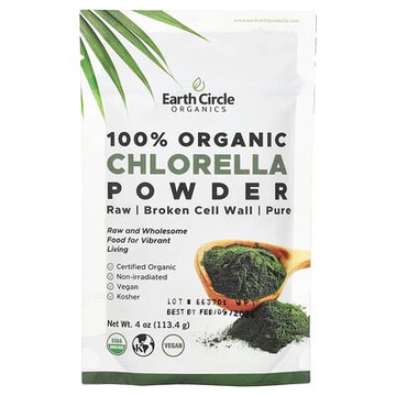 Earth Circle Organics, 全有機小球藻粉，4 盎司（113.4 克）