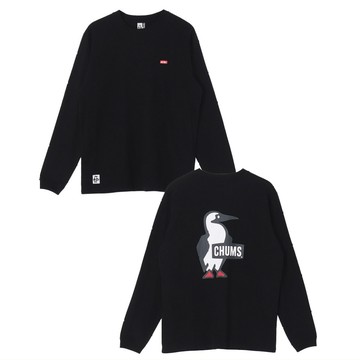 CHUMS Booby Logo Brushed L/S T-Shirt 女 長袖上衣 黑色 CH112668K001