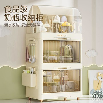 【台灣出貨】寶寶奶瓶專用防塵收納盒餐具收納箱碗碟盤瀝水碗架嬰兒輔食收納櫃