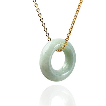 【願‧平安】果綠翡翠平安扣項鍊 | 天然緬甸玉翡翠A貨 | 送禮