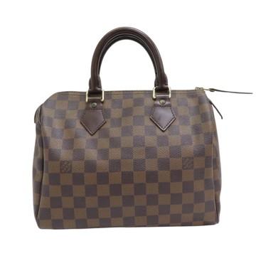 LOUIS VUITTON LV 路易威登 棕色 棋盤格 帆布 Speedy 25 波士頓包 手提包 N41365 【二手名牌BRAND OFF】