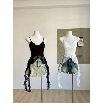 【太妮絲R249】現貨 韓系 蕾絲 飄飄 2025必備 飄帶 打底上衣 細肩帶 背心 小可愛 設計感 甜辣妹 魚骨設計