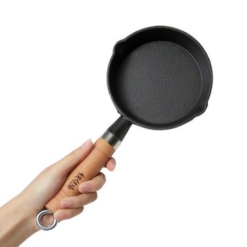 迷你鑄鐵鍋小熱油鍋煎蛋鍋嗆油潑油燒油小鐵鍋蛋餃小號平底鍋