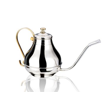 1L不銹鋼咖啡壺細口工廷壺復古手沖咖啡長嘴細口壺沖泡壺分享壺