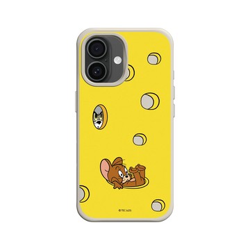 iPhone 16 SolidX 貝殼灰 - 湯姆貓與傑利鼠 Tom and Jerry - 起司追逐賽