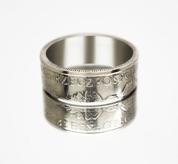 波蘭硬幣戒指 10 茲羅提 1982 年男士硬幣戒指 女士硬幣戒指