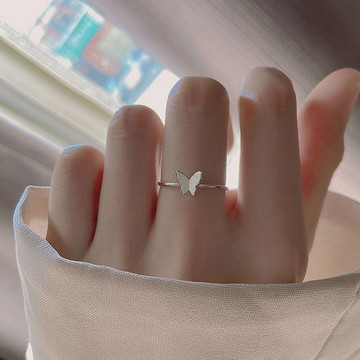925純銀小蝴蝶戒指 小眾設計感戒指 簡約價值 女戒指 戒指 ins 戒指 指環 開口戒指