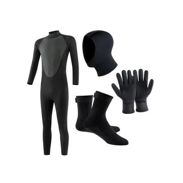 防寒保暖濕式潛水服男女長袖長褲連體泳衣教練1.5/3mm膠衣四件套