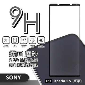 SONY Xperia 1 V 5代 滿版玻璃貼 霧面 電競膜 磨砂 滿版 玻璃貼 9H 保護貼 鋼化玻璃