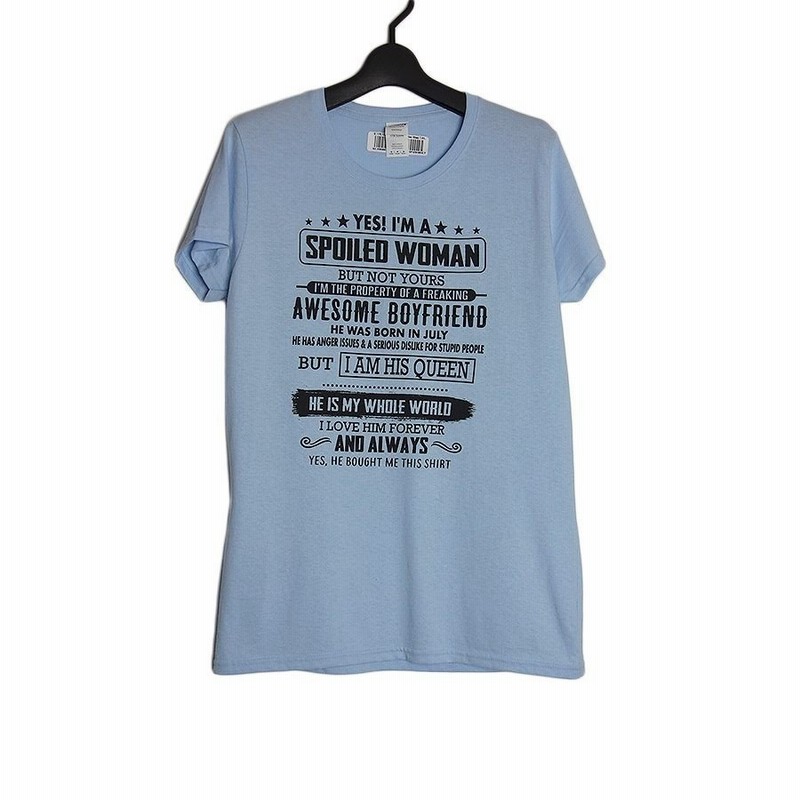 Spoiled Woman 英語 プリント Tシャツ 水色 ライトブルー 半袖 レディース Mサイズ トップス 新品 通販 Lineポイント最大1 0 Get Lineショッピング