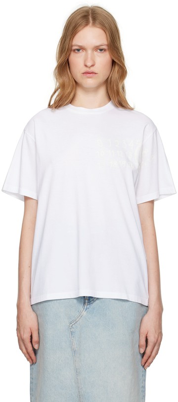 MM6 Maison Margiela 白色 Numeric Dropped-Shoulder T 恤