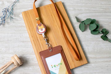 i好戴 伸縮證件套組 -手繪風系列 / 呆萌柴犬_ADH4