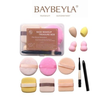 BAYBEYLA 貝貝拉 11-in-1粉撲全配盒【隔日到貨】粉撲盒 底妝寶盒 奶油粉撲 氣墊粉撲 植絨粉撲 蜜粉撲
