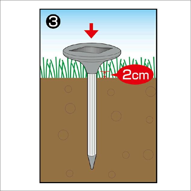 ソーラー式モグラ撃退器DX もぐら防除 音波振動