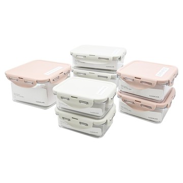 LocknLock 樂扣樂扣 Tritan純淨輕透保鮮盒7件組  1組  350ml 2個 + 750ml 2個 + 600ml 2個 + 1300ml 1個